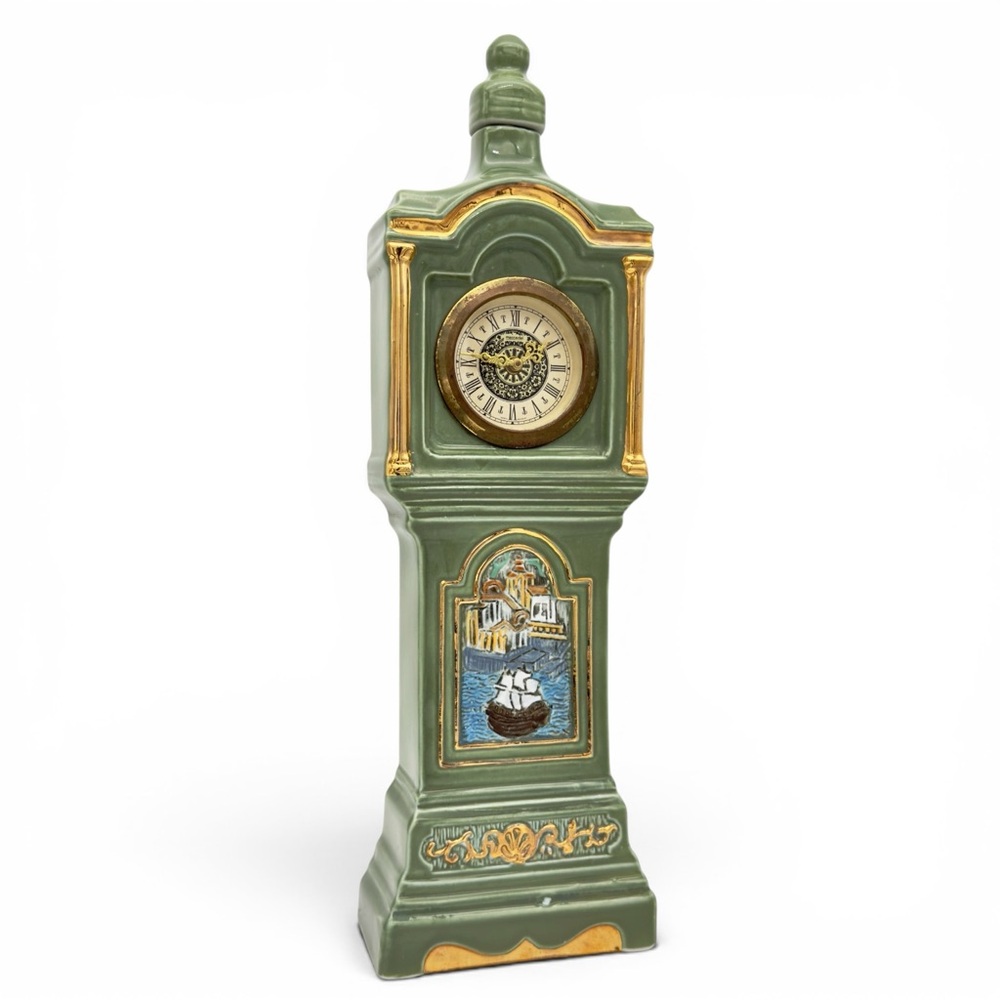Vintage 1970s Italian Grandfather Clock Tower Empty Decanter Creative World 114